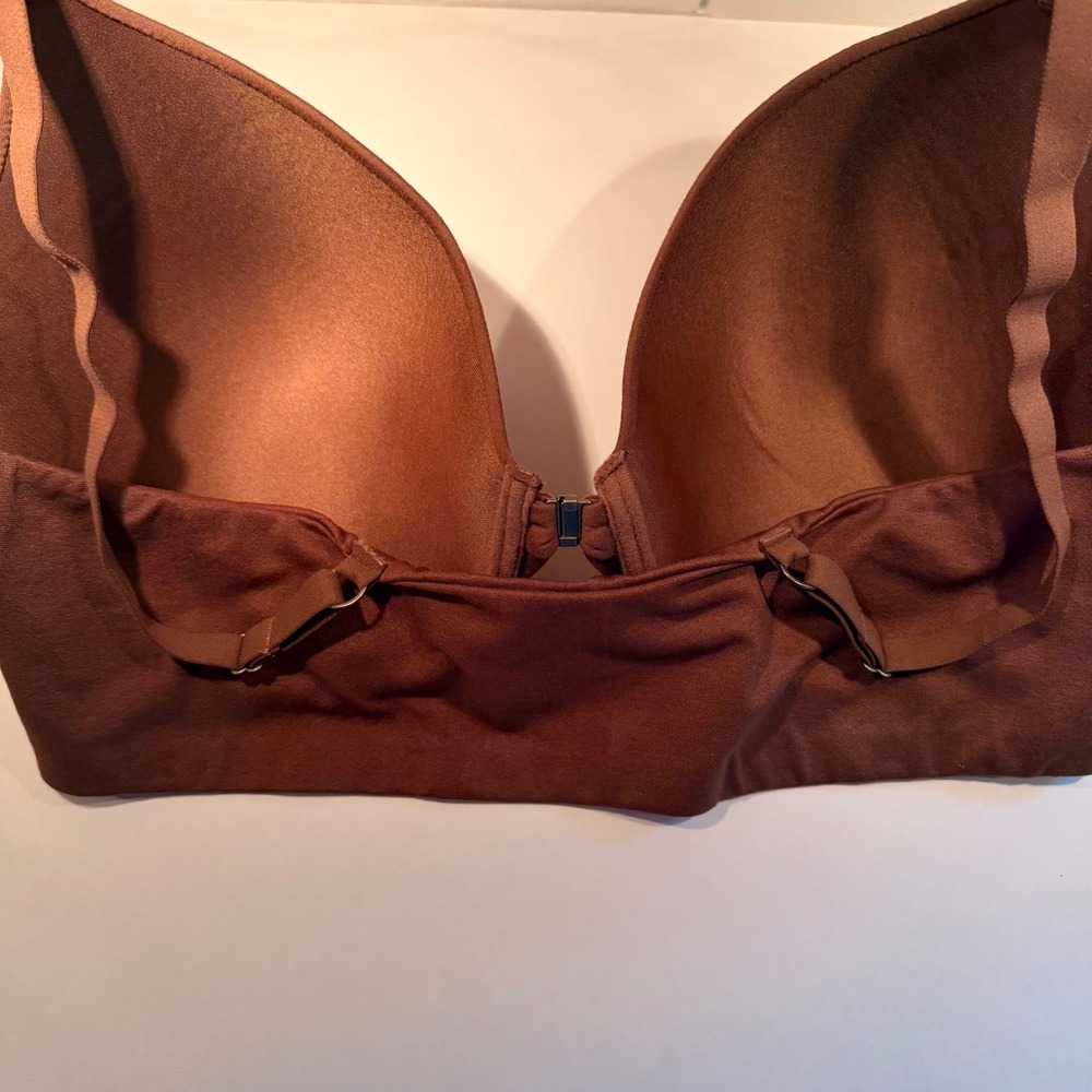Front Close Underwire T-Shirt Bra 42DD NEW Brown Molded‎ Cups Adjustable Straps - Picture 9 of 12